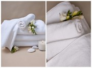 Białe ręczniki hotelowe Deluxe 500 g 100% bawełna w rozmiarach 30x50, 50x100, 70x140 cm