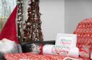 Luksusowy komplet świąteczny z napisem Merry Christmas: zestaw ręczników frotte 500g (kąpielowy i do rąk)