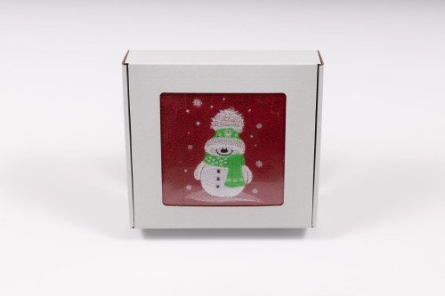 ręcznik świąteczny bałwanek czerwony.jpg