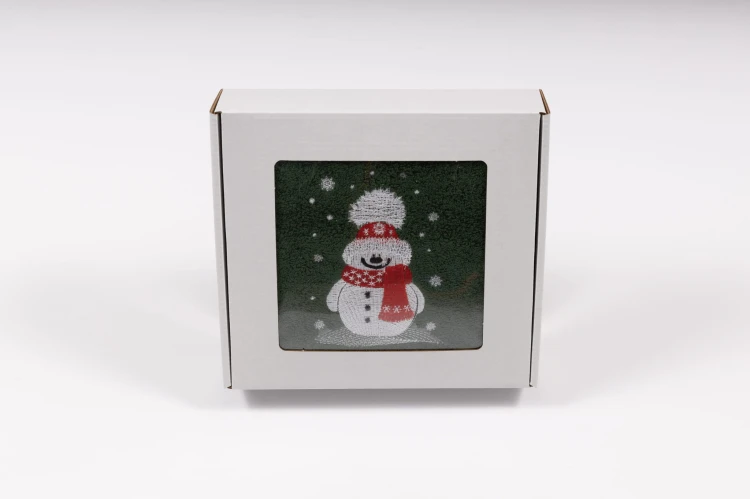 ręcznik świąteczny bałwanek butelkowa zieleń.jpg