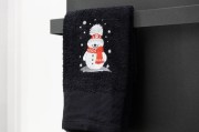 ręcznik świąteczny bałwanek czarny.jpg
