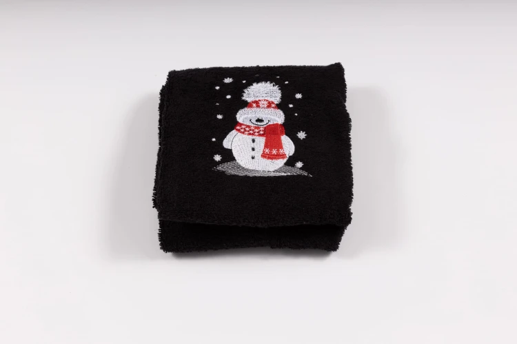 ręcznik świąteczny bałwanek czarny.jpg