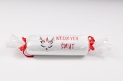 Świąteczny ręcznik z haftem jednorożca i napisem Wesołych Świąt 70x140 cm w celofanie – prezent pod choinkę dla dziecka