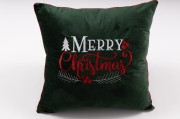 Świąteczna poduszka dekoracyjna 30x50 cm z welwetu cegiełki z haftem Merry Christmas i antyalergicznym wypełnieniem