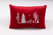 poduszka świąteczna  zimowy krajobraz czerwona.jpg
