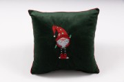 poduszka świąteczna  krasnal butelkowa zieleń.jpg