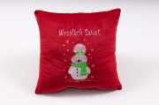 poduszka świąteczna  bałwanek czerwona.jpg