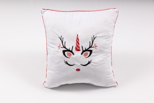 poduszka świąteczna  jednorożec biała.jpg
