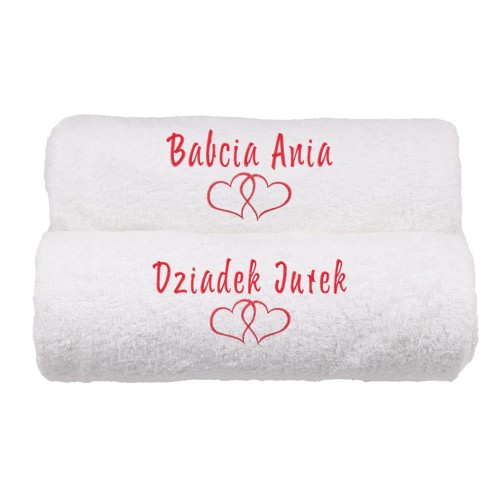 Komplet ręczników na Dzień Babci i Dzaidka białe.jpg