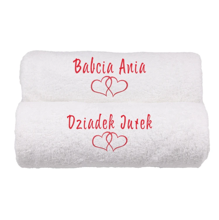 Komplet ręczników na Dzień Babci i Dzaidka białe.jpg
