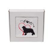 Elegancki ręcznik bawełniany z haftem Cavalier King Charles Spaniel, zapakowany w pudełko z okienkiem – personalizowany prezent dla wielbiciela psów.
