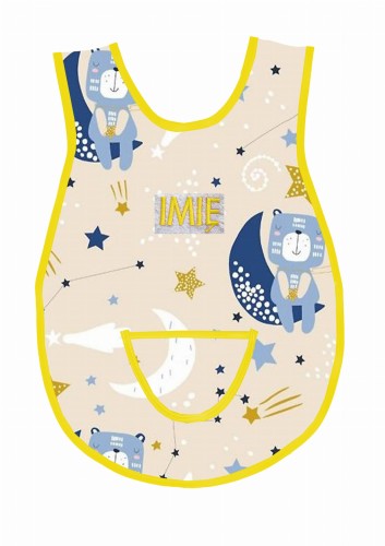 fartuszek galaktyka z misiami kremowe tło wz 1496 żółta lamówka.jpg