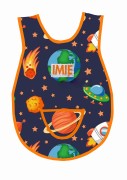 fartuszek planety pomarańczowe granatowe tło kosmos wz 572  pomarańczowa lamówka.jpg