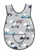 fartuszek królik rajdowiec na szarym tle autka wz 642  szara lamówka.jpg