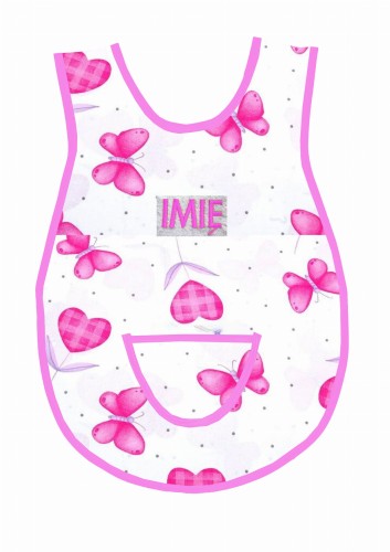 fartuszek serduszka i motyle różowe wz 1485 ciemny róż lamówka.jpg