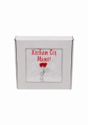 Ręcznik z personalizowanym haftem na Dzień Mamy biały, bawełna frotte 500 g,  zapakowany na prezent w pudełko z okienkiem
