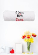 Ręcznik z personalizowanym haftem na Dzień Mamy biały, bawełna frotte 500 g,  zapakowany na prezent