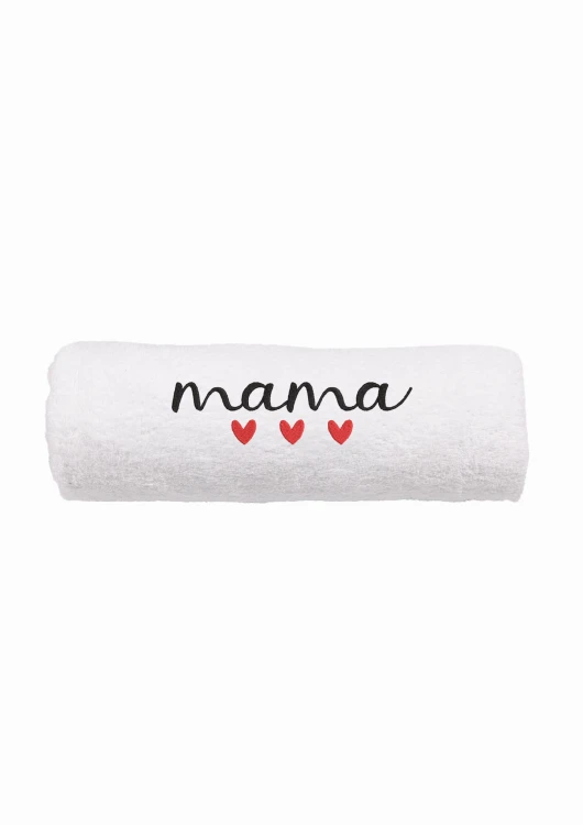 Ręcznik z personalizowanym haftem na Dzień Mamy biały