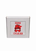 Ręcznik z personalizowanym haftem na Dzień Mamy biały, bawełna frotte 500 g,  zapakowany na prezent w pudełko z okienkiem