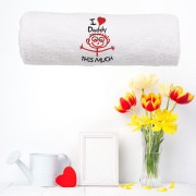 Biały ręcznik z haftem dla taty "I love Daddy" 50x100 cm.