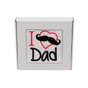Biały ręcznik z haftem dla taty "I love Dad" 50x100 cm.