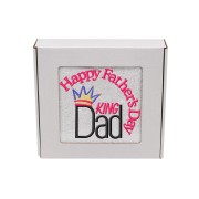 Biały ręcznik z haftem dla taty "King Dad" 50x100 cm.