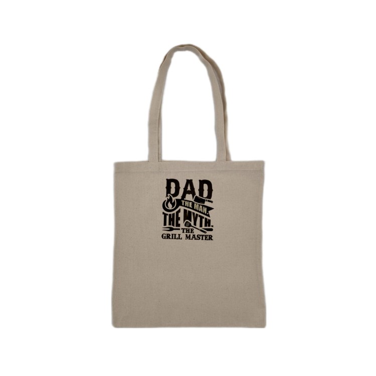 Naturalna torba bawełniana z haftem "Dad the man, the myth, the grillmaster"