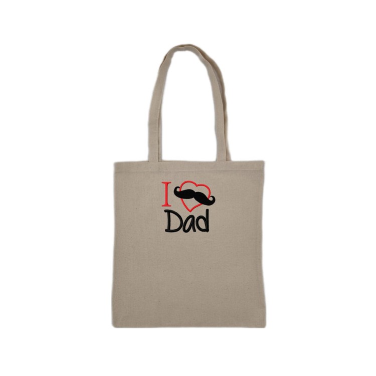 Naturalna torba bawełniana z haftem "I love Dad"
