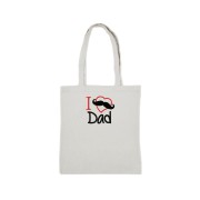 Biała torba bawełniana z haftem "I love Dad"