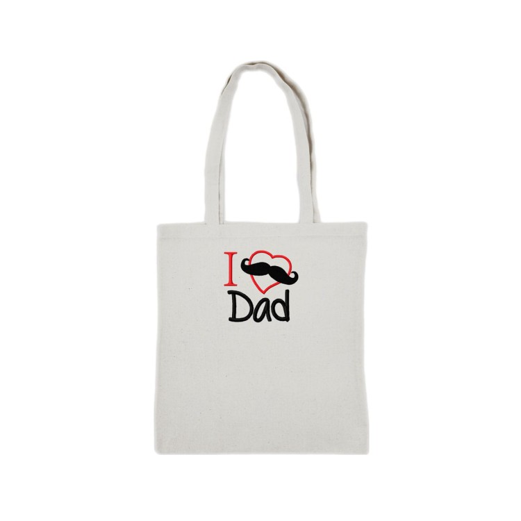 Biała torba bawełniana z haftem "I love Dad"