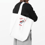 Biała torba bawełniana z personalizowanym imieniem taty – prezent dla taty.