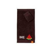 Ręcznik do przedszkola z haftem arbuza i imieniem dziecka, bawełna premium 500g.