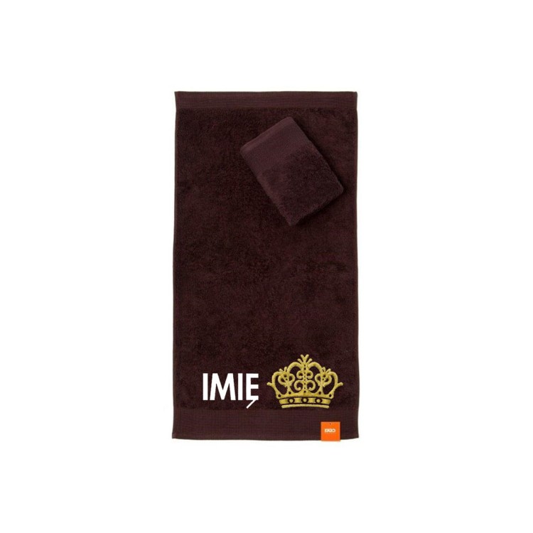 Ręcznik do przedszkola z haftem korony i imieniem dziecka, bawełna premium 500g.
