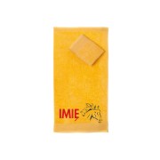 Ręcznik do przedszkola z haftem konia i imieniem dziecka, bawełna premium 500g.
