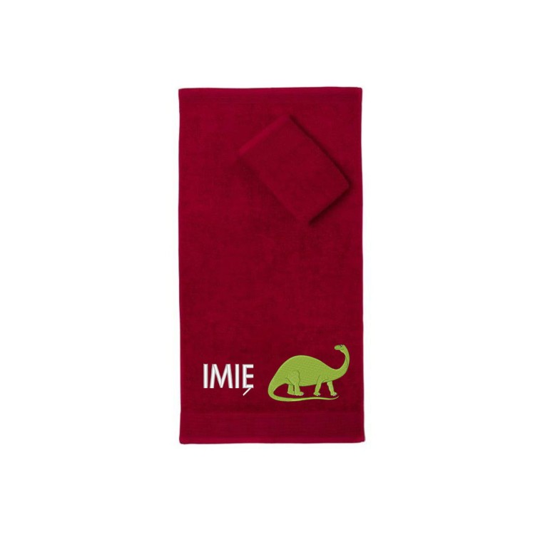 Ręcznik do przedszkola z haftem dinozaur
