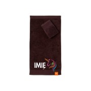 Ręcznik do przedszkola z haftem jednorożca i imieniem dziecka, bawełna premium 500g.