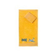Ręcznik do przedszkola z haftem samolotu i imieniem dziecka, bawełna premium 500g.