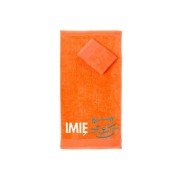Ręcznik do przedszkola z haftem kota i imieniem dziecka, bawełna premium 500g.