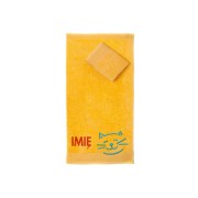Ręcznik do przedszkola z haftem kota i imieniem dziecka, bawełna premium 500g.