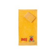 Ręcznik do przedszkola z haftem misia i imieniem dziecka, bawełna premium 500g.