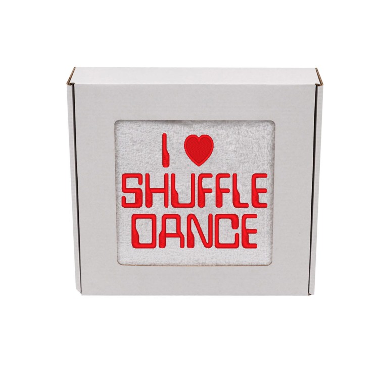 Ręcznik bawełniany 500g z wyraźnym haftem „I love Shuffle Dance”