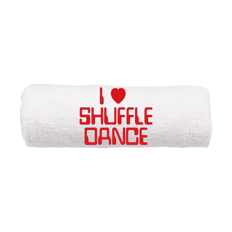Ręcznik bawełniany 500g z wyraźnym haftem „I love Shuffle Dance”