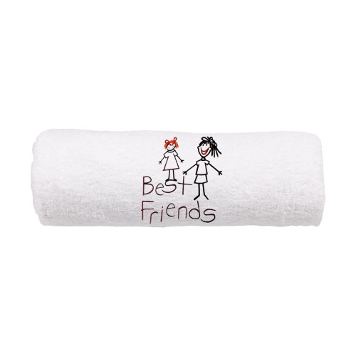 Personalizowany ręcznik z haftem dla przyjaciółki z haftem " Best  Friends".