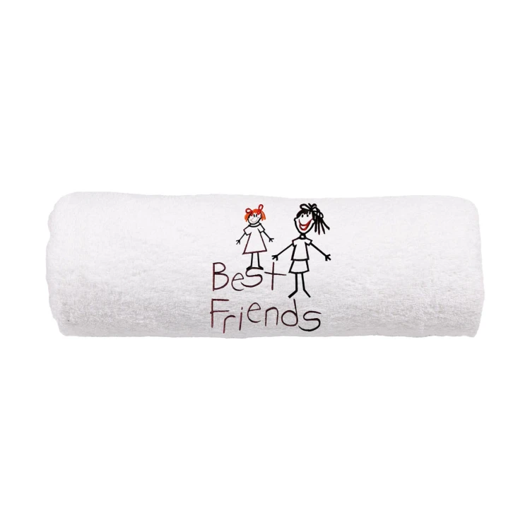 Personalizowany ręcznik z haftem dla przyjaciółki z haftem " Best  Friends".