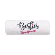 Personalizowany ręcznik z haftem dla przyjaciółki z haftem " Besties".