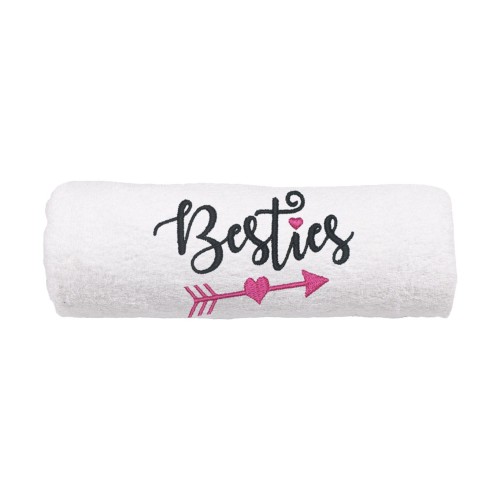 Personalizowany ręcznik z haftem dla przyjaciółki z haftem " Besties".