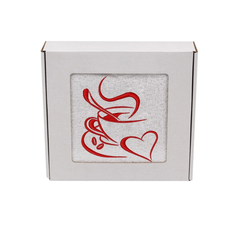 Ręcznik z haftem kawa