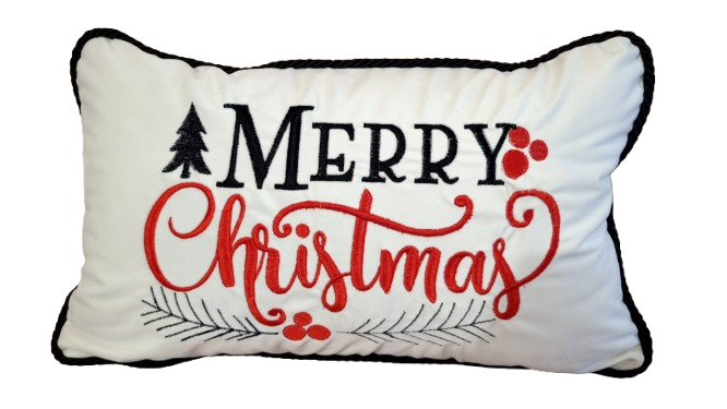 Poduszka świąteczna biała merry christmas