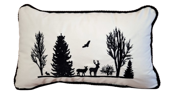 Poduszka świąteczna biała zimowy krajobraz