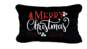 Poduszka świąteczna czarna  Merry Christmas